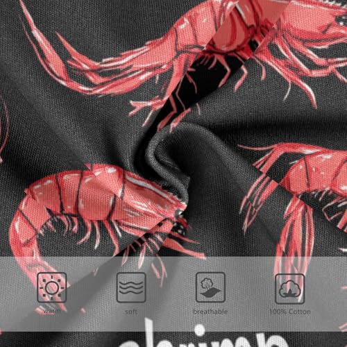 Wusikd Red Shrimp Boys' Underwear Cotton Black Boys Briefs Soft Toddler Underwear 2T3