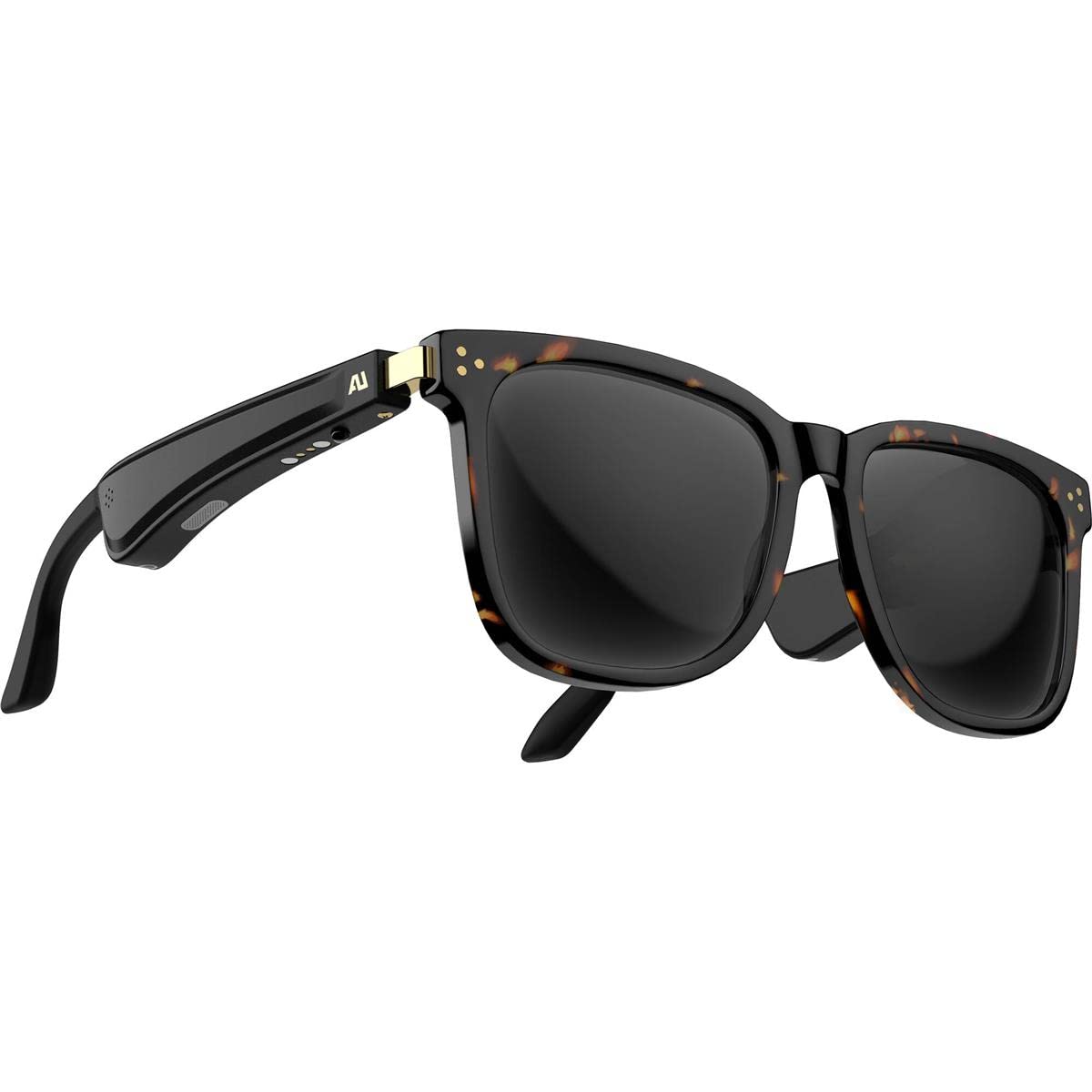 ausounds Audio Sunglasses, Open Ear Wireless Headphones, Polarized Lens, Black, with Storage Box(Tortoise Brown)