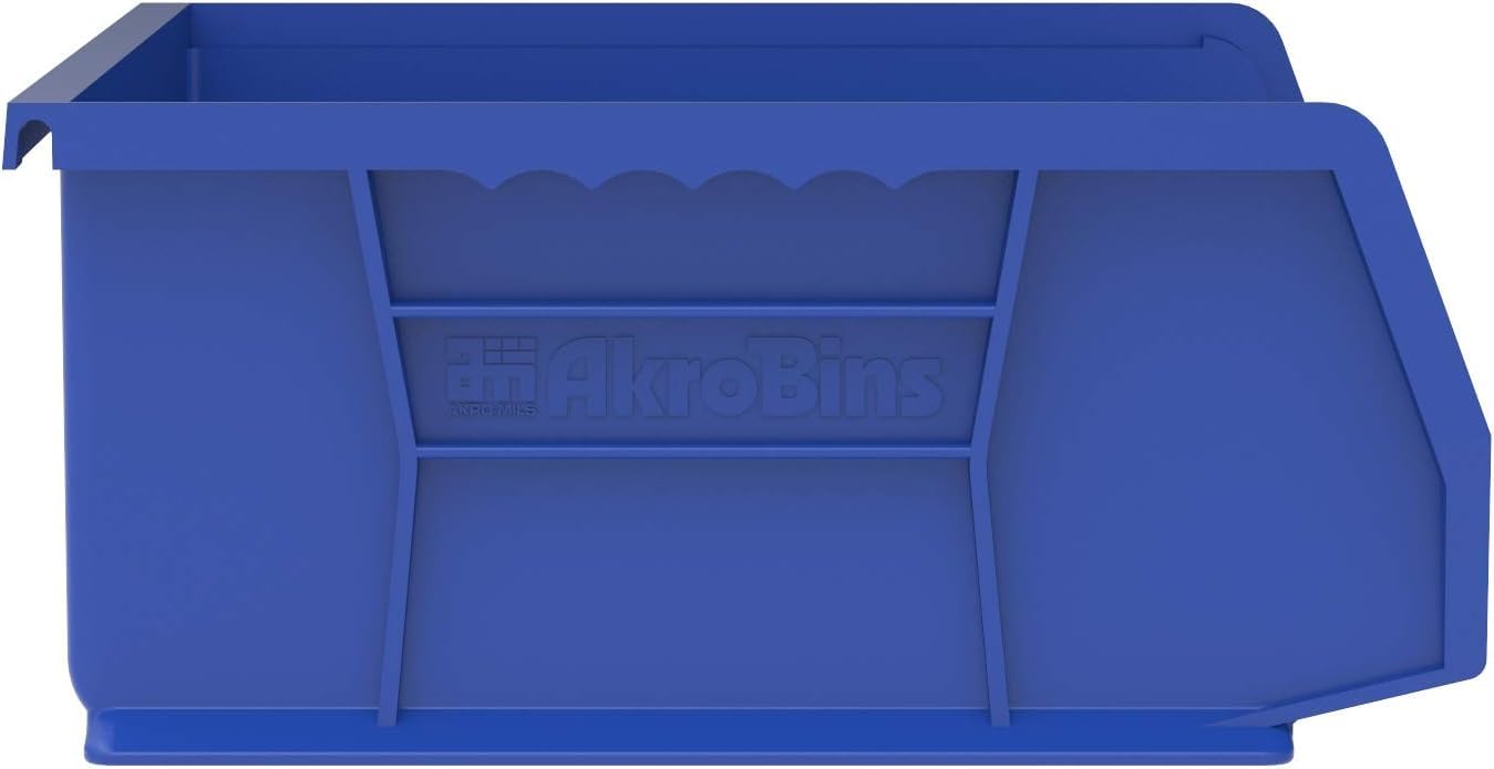 Akro-mils Akrobin d'empilage de rangement en plastique, 27,9 cm par 40,6 cm par 12,7 cm, étui de 6, 30255BLUE