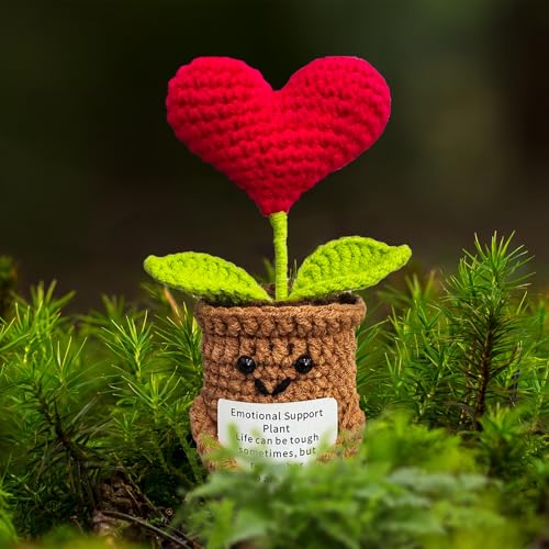 Miniatura 2 de Kiayoo Regalo De Corazón, Decoraciones De Escritorio Para El Hogar Y La Oficina, Positive Flores De Ganchillo Regalo Para Él Ella Hombres Mujeres Amigos Novio Cumpleaños Navidad San Valentín
