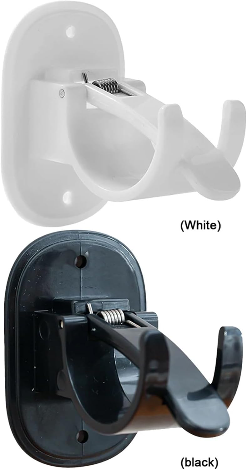 Curtain Rod Bracket 10Pcs Self Adhesive Curtain Rod Brackets Holder Nail Free Adjustable for Bathroom,Kitchen,Home(White)