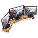 Tribesigns 3 Shelf Monitor Stand Riser Bamboo with Adjustable Length and Angle , Retro Brown