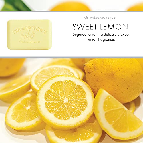 Pre De Provence Artisanal Soap Bar, Natural French Skincare, Enriched With Organic Shea Butter, Quad Milled For Rich, Smooth & Moisturizing Lather, Sweet Lemon, 5.3 Ounce #TOP5