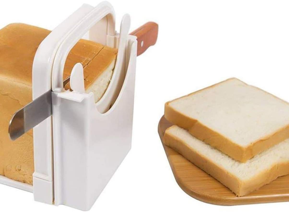 Slicer for Toast Bagel, White ABS Plastic Manual Slice Cutter