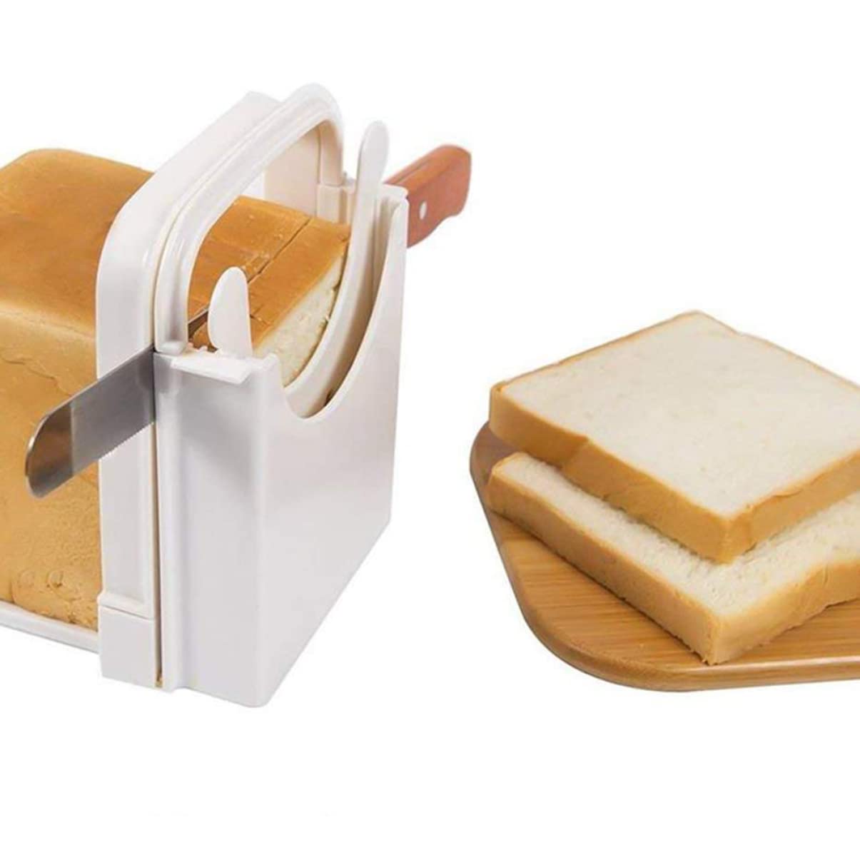 Ciieeo 1pc Bread Toast Slicer Sandwich Bread Slicer for Loaf Bagel Toast Plastic Manual Slicing Guide