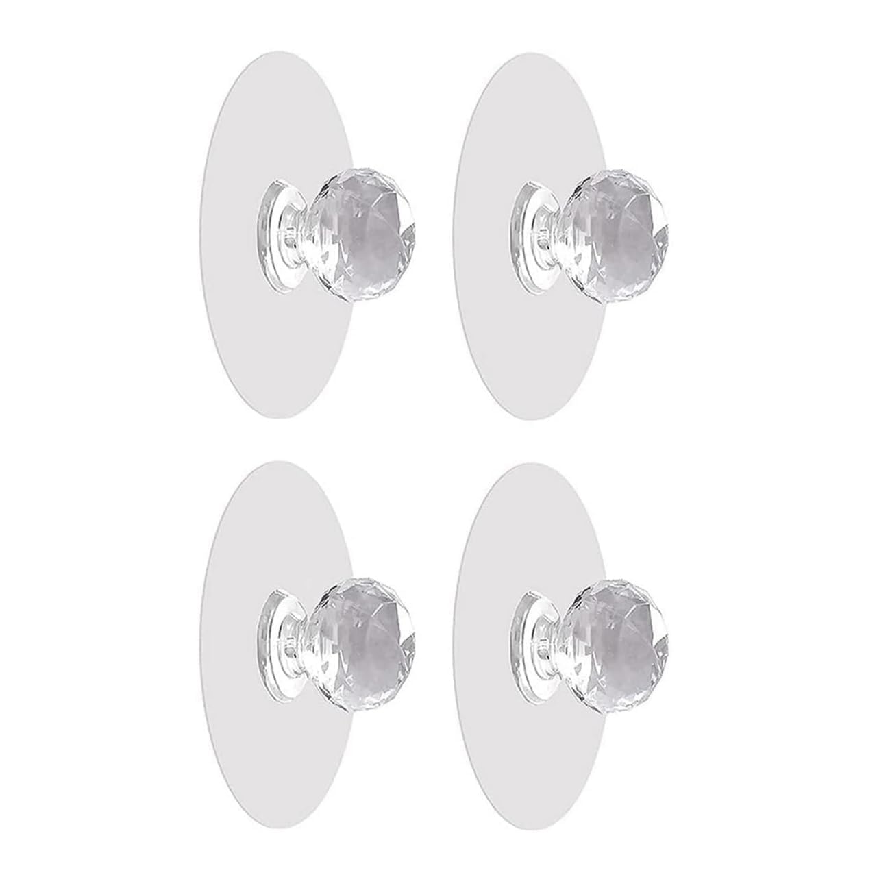 Diamond Crystal Shaped Wall Hooks-Transparent Acrylic Type, and Hook for Hanging Home,Kitchen,Bathroom,Key Frame Holder (Pack of 5)-image-32