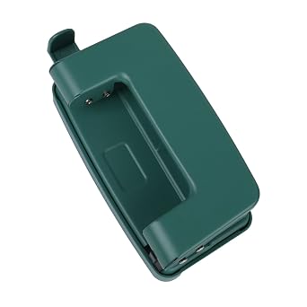 2 Hole Punch 1/4" with Ruler Paper, Green Two Hole Punch, 2 Holes Puncher for File Folder, Metal Manual Low Force Looseleaf Double Punch Capacity 10 Sheet for A4/A5/B5 for Office and Home
