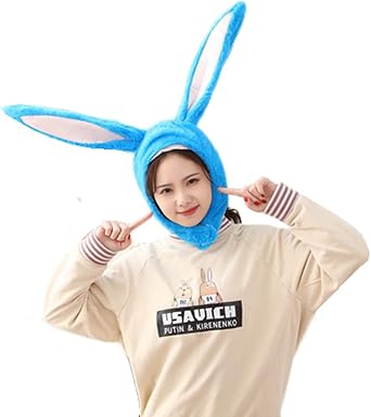 Bunny Hat Cute Rabbit Ears Costume Funny Party Plush Hood