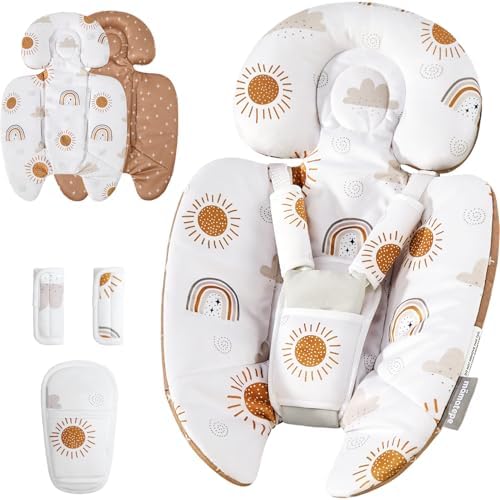 Infant Insert Compatible with 4moms Mamaroo & Graco Swing and Infant Car Seat, Stroller, Other Baby Swing, Rocker, Bouncer, Bassinet Newborn Insert Head & Body Support Cushion, Reversible Design