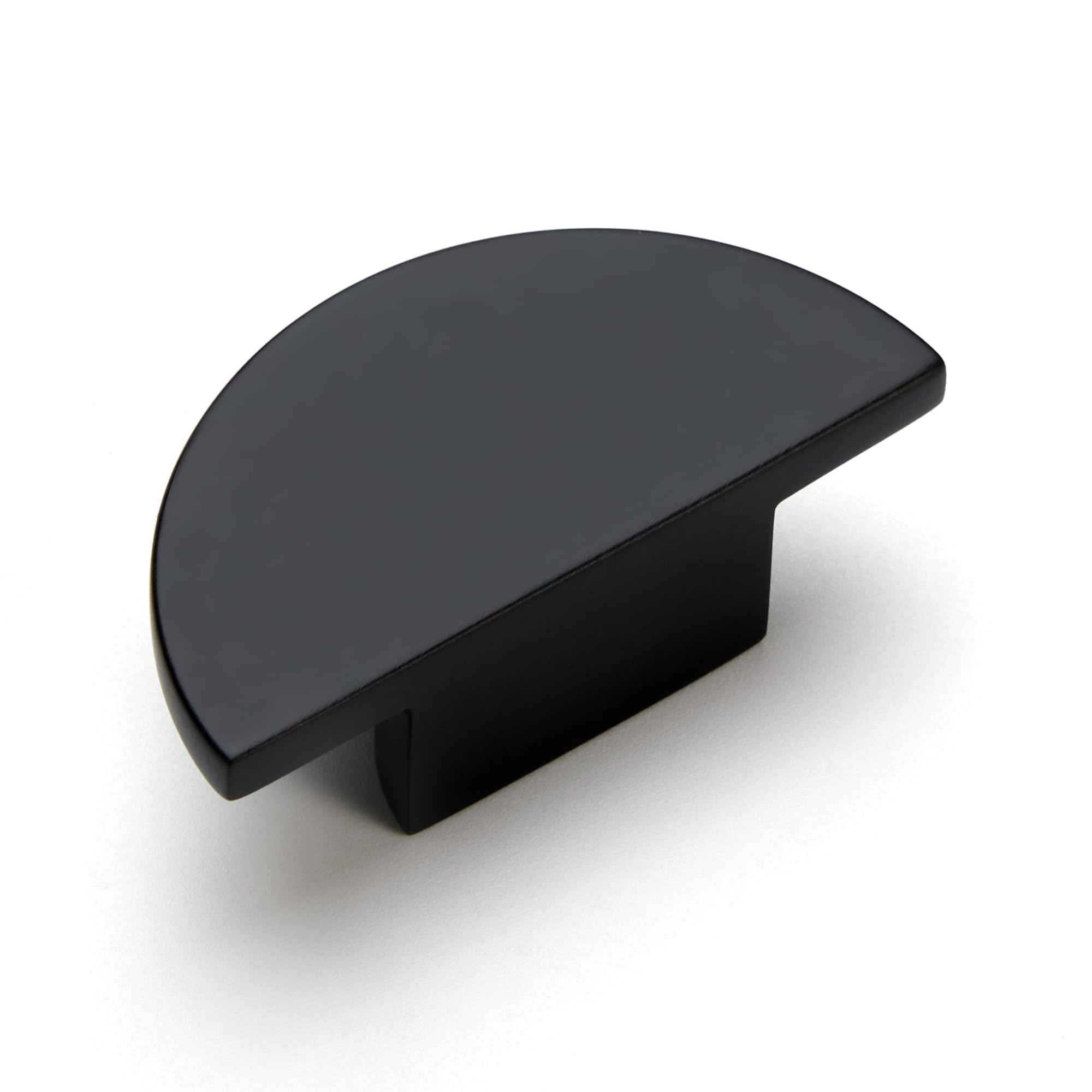 5 Pack Solid Brass Dresser Drawer Pulls,Semicircle Kitchen Cabinet Knobs and Handles, Matte Black Knobs for Cabinet and Drawer, Modern Copper Furniture Hardware, Polished Finish