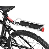 Bike Cargo Rack, Mountain Bike Bicycle Carrier Rack Seat Post Rear Shelf Aluminum Alloy Black, for P