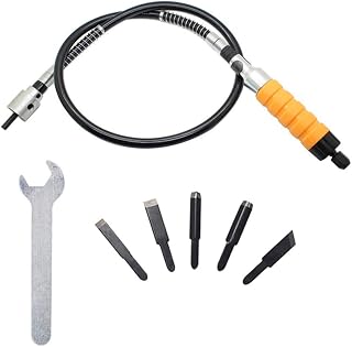 Electric Woodworking Chisel, Hand Carving Chisel Set with Wrench Chuck Attachment Chisel + Five Knives + Wrench + Flexible Shaft