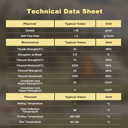 Image of ASA Filament 1.75mm, Sand Yellow 1KG, High-Speed Easy Printing UV-Weather-Heat Resistant 3D Printer Filament, Low Odor, AMS Compatible, Easy to Print with Default ASA Settings