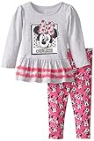 Disney Baby Baby-Girls Infant Minnie Mouse Selfie Tunic Legging Set, Multi, 18 Months