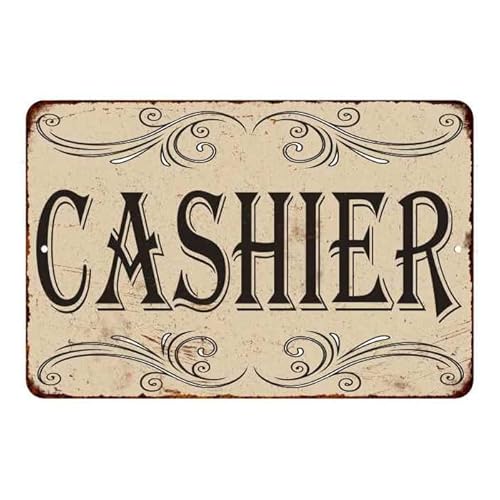 Cashier Sign Cash Register Old Timey Business Vintage Looking Reproduction