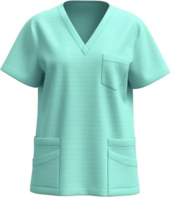 Women Nursing Scrubs Tops Housekeeping Uniform 2026 Womens Scrub Tops Cleaning Clothes for Cleaning Jobs
