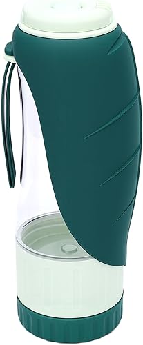 Tnfeeon Puppy Essentials,2 in 1 Dog Water Bottle and Food Container for Dog Cat Puppy Walking Hiking Travel Dishwasher Safe Accessories