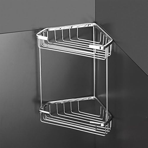 TATAY Bathroom Corner Shelf 2 Tiers Brass, Silver - Image 3