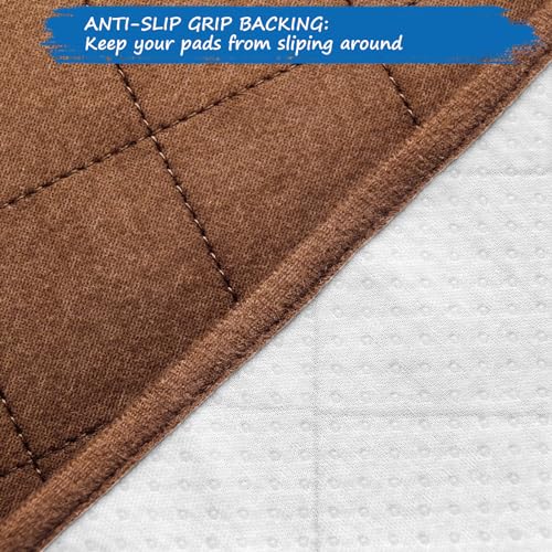 Waterproof Chair Pads for Incontinence Washable, 22\" x 21\" Under Pads for Adults Washable, 2 Pack Incontinence Chair Pads, Wheelchair Reusable Seat Pads Cover for Men, Women, Adults, Brown