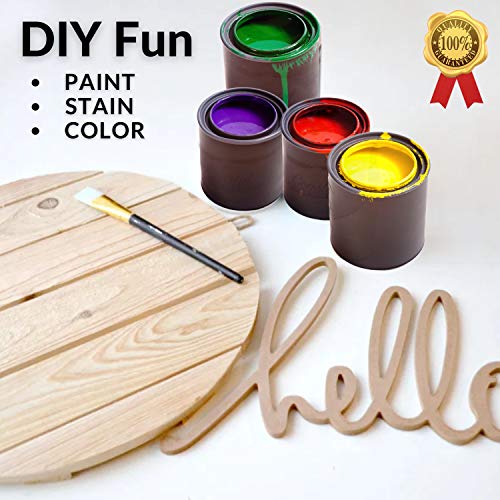 Unfinished Wood Rounds For Crafts - 2 Pack Of 14 Inch Diameter Reversible Wood Circles With Real Wood Veneer That Will Not Warp, Wood Slices With Smooth Side And Embossed Shiplap Side By Cade + Kai #TOP2
