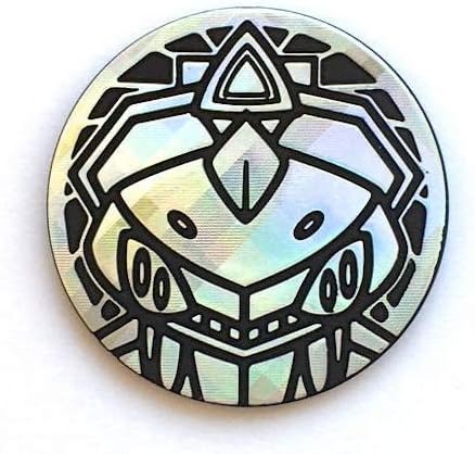Genesect Coin from The Pokemon - Juego de cartas coleccionables (tamaño grande) - Plata