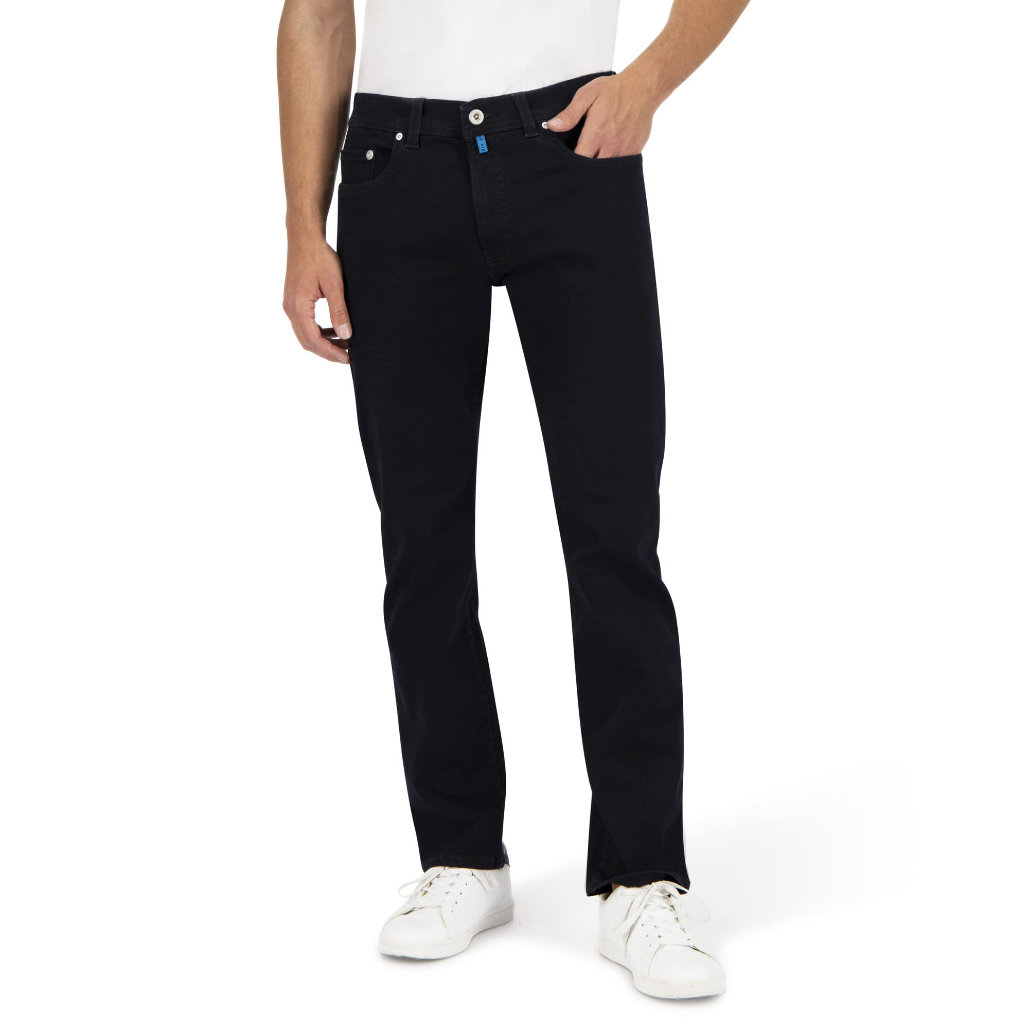 Pierre Cardin Men's Blue/Black Used 5-Pocket Lyon Tapered Jeans, 32W / 30L