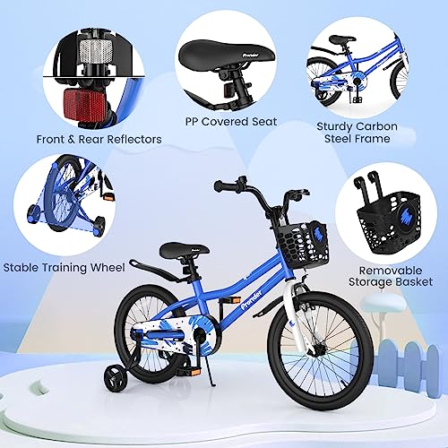 Image of BABY JOY Kids Bike, 12 14 16 18 Inch Boys Girls Bike for 3-8 Years w /Training Wheels, 20 Inch Children Bicycle for 8+ Teens w /Kickstand, Handbrake, Coaster Brake & Removable Basket, Sporty Bicycle