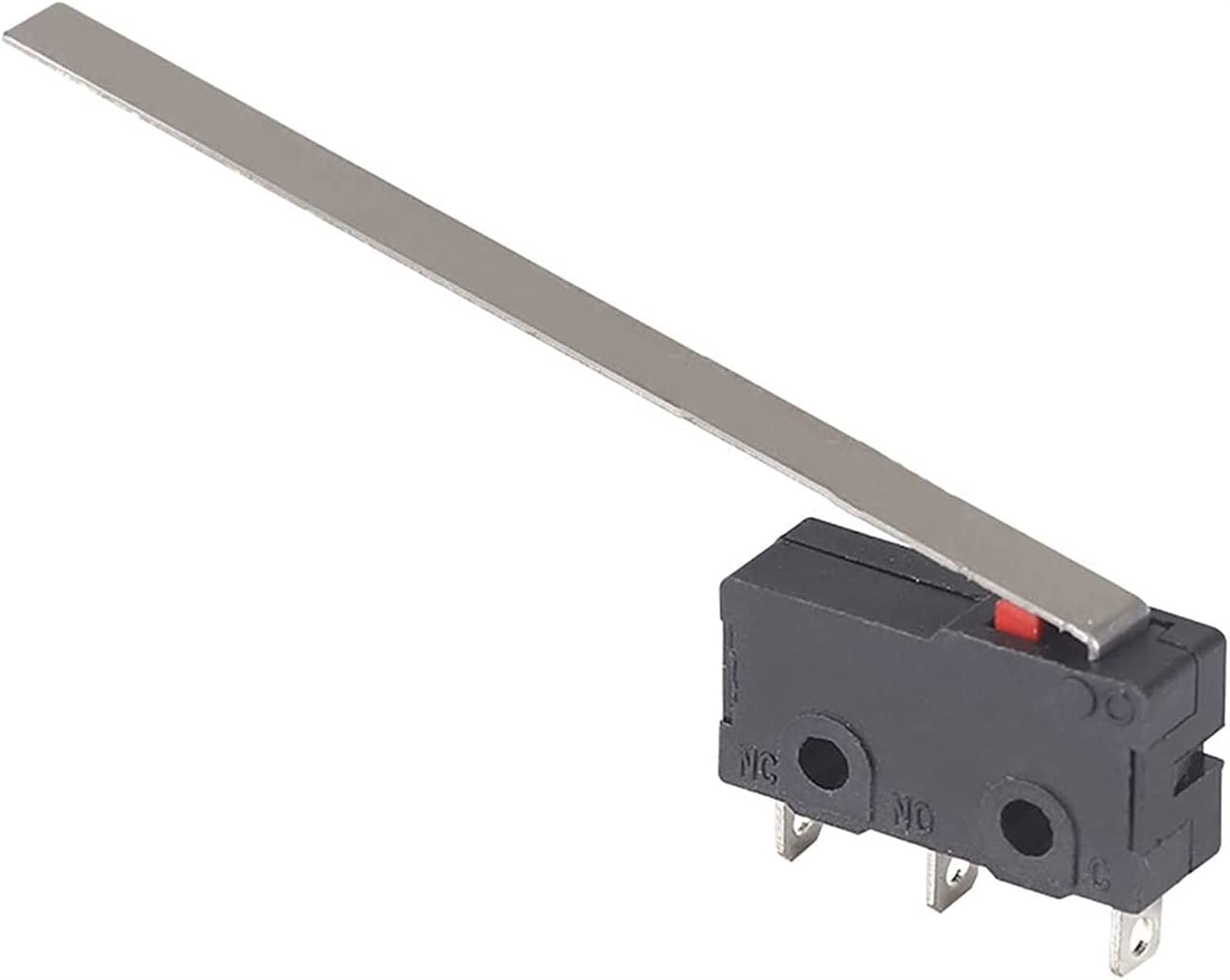 Microinterruptores, 5 uds., microinterruptor NO NC, 2 posiciones, 3 pines, interruptor de límite momentáneo, 5A, 250VAC, brazo de palanca Extra largo, interruptor de carrera de acción a presión, KW12-