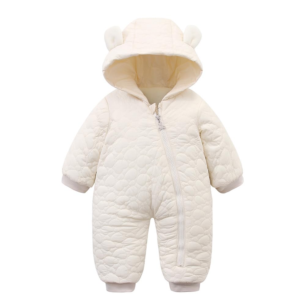 Newborn Baby Bear Onesie Baby Fleece Snowsuit Jumpsuit Warm Hooded Outfits Cute Infant Bear Coat Baby Crawl Suit
