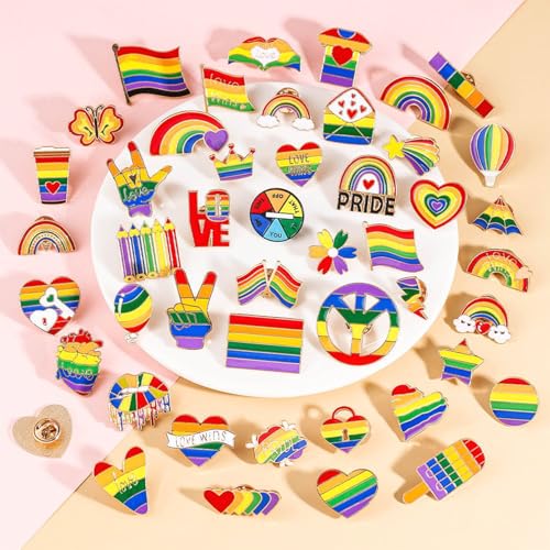 Image of 15PCS Rainbow Pride Lapel Pins LGBT Enamel Flag Brooch Accessories for Clothes Bags Hats Gifts Pride Pins (15)