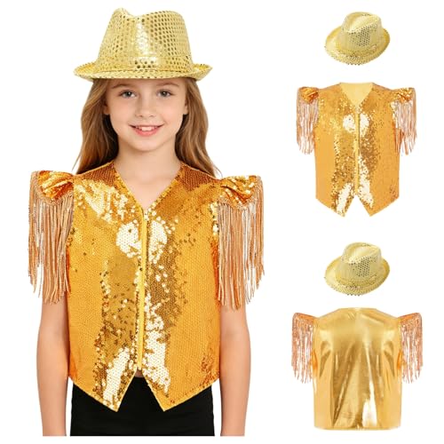 Costume fête avec veste de danse brillante pour gala école et anniversaire 7-8 ans