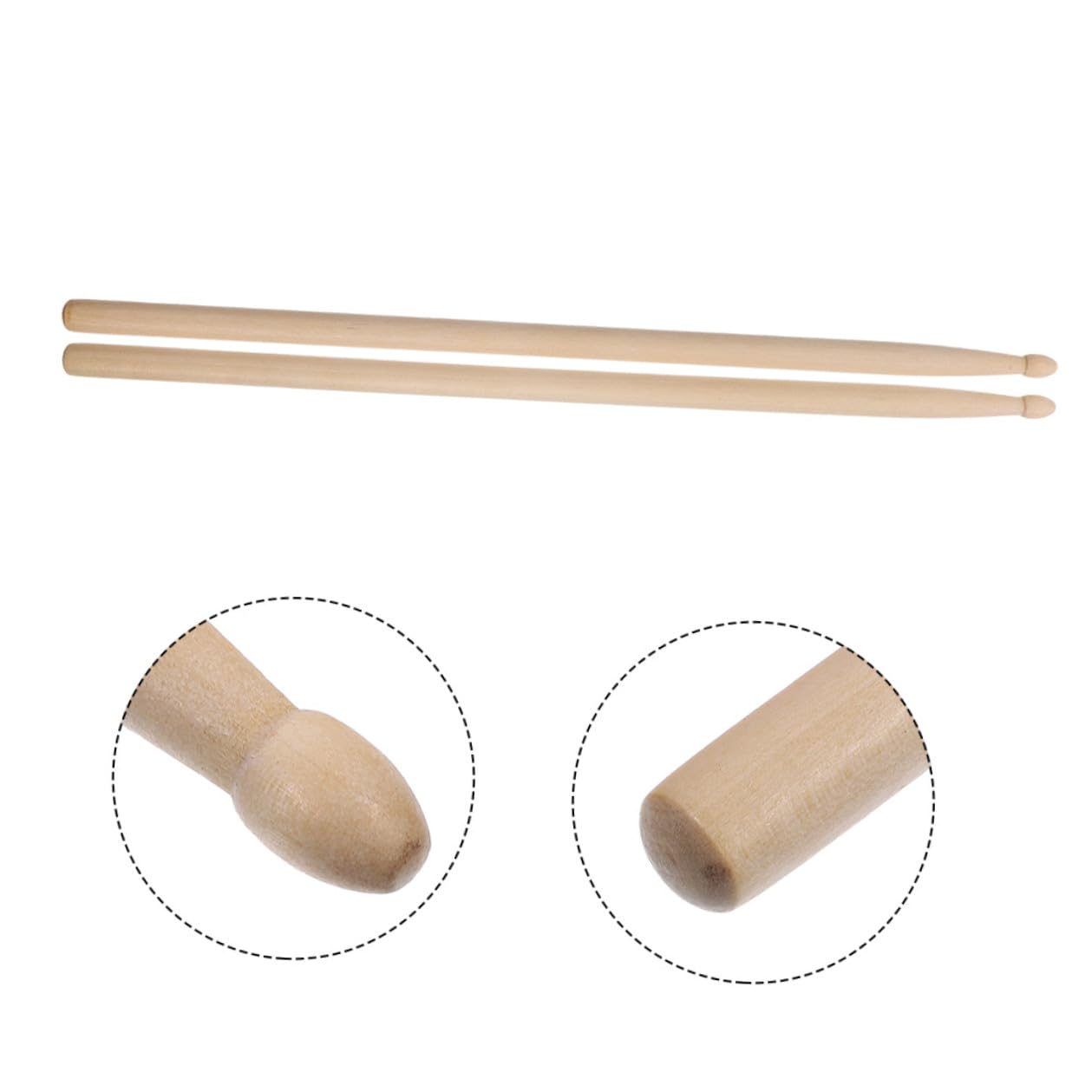 Baquetas de Madera 5a, 12 Pares, para Percusión y Práctica | Color Beige, Acabado Preciso y Agarre Cómodo, para Enseñanza y Estudios Musicales, Uso Versátil