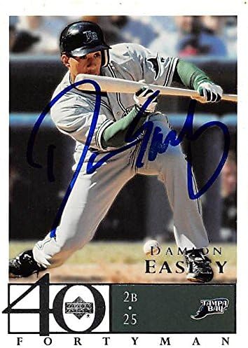 Autograph Warehouse 247848 Damion Easley Autographed Baseball Card - Tampa Rays 2003 Upper Deck Fortyman - No. 80