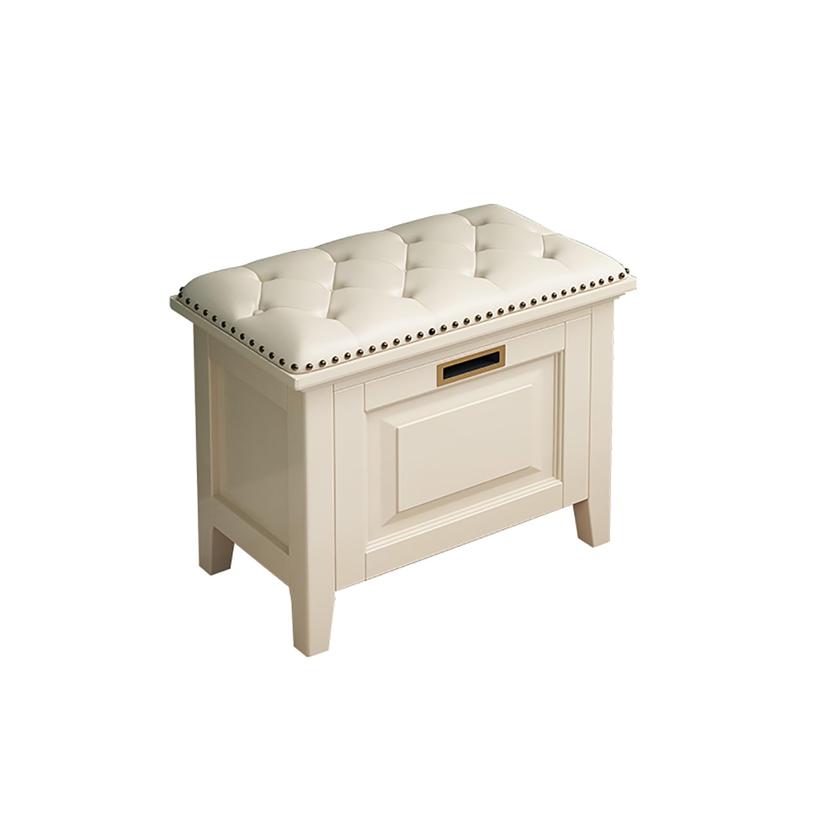 WJFTODAY Shoe Storage Bench with Cushioned Seat Solid Wood Entryway Shoe Rack with Flip Drawers Freestanding Shoe for Hallway & Closet (60x32x45cm White)
