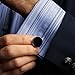 LIEBLICH Mens Black Round Tuxedo Shirts Cufflinks and Button Studs Set Ideal Jewelry Gift for Men (Style 1)