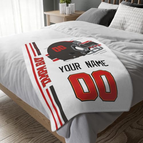 Image of Tampa Throw Blanket Custom Name and Number Personalized Gifts for Men and Women