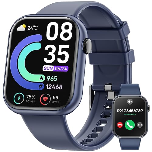 Smartwatch con Chiamate Bluetooth,1,85'' Smartwatch per Uomo Donna,Orologio Sportivo Impermeabile IP67 con Oltre 100 Modalità Sportive,Fitnesswatch con Contapassi Cardiofrequenzimetro per Android iOS