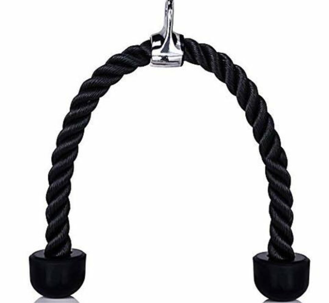 Nylon Braided Triceps Rope 27-Inch – Cable Attachment for LAT Pulldown, Smith Machine & Pulley Systems