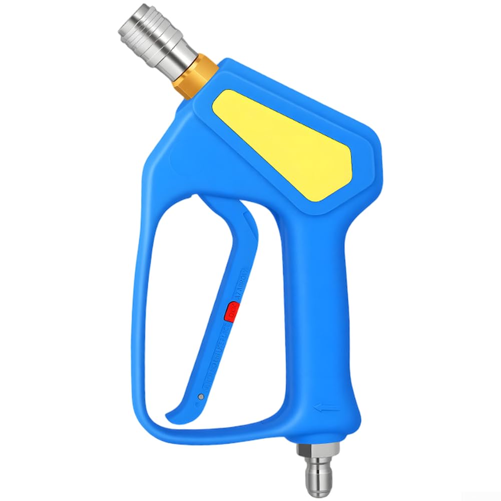 Ugello per idropulitrice in ottone con 350 bar e 5000 psi per autolavaggio auto autobloccante per attacco rapido leva ergonomica blu