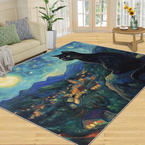 Tapete grande azul noche estrellada 120x180 cm miniatura 2