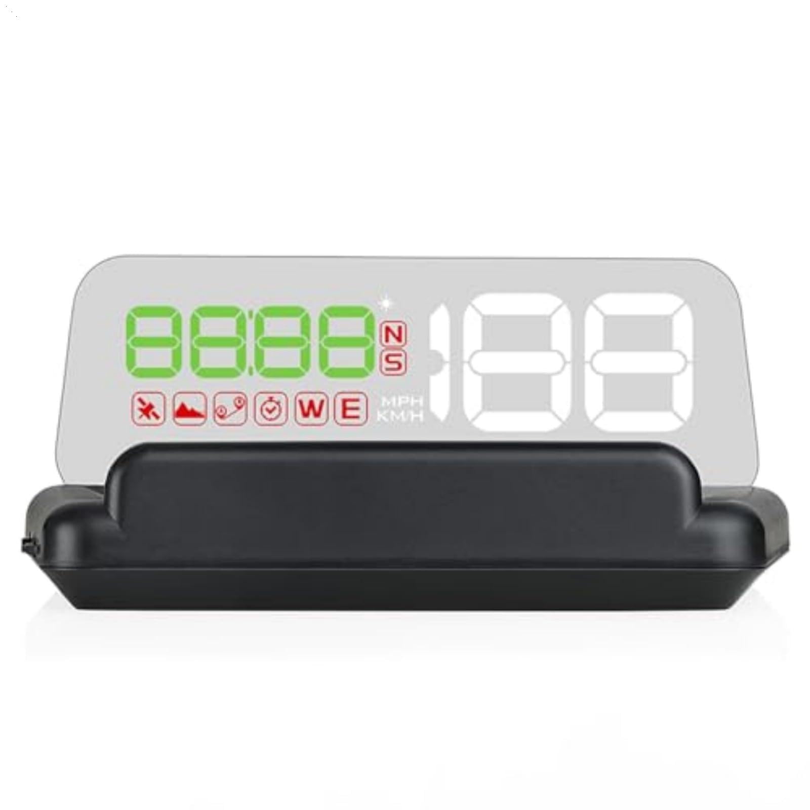 Car HUD Head Up Display for Toyota for Camry,Windshield Speedometer Projector with Projection Reflector,Overspeed,Monitor & Compass,A/Green-KMH A/Green KMH