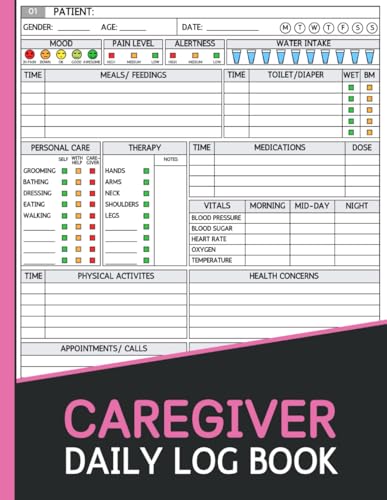 Caregiver Daily Log Book: A Complete Record for Tracking Vitals, Medications, Appointments, and Patient Care
