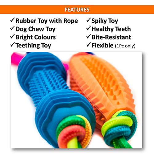 Petopedia 4x Dog Chew Toy with Rope, Puppy Toys from 8 weeks, Small and Medium Dogs, Flexible Bone & Corn, Interactive - Image 3