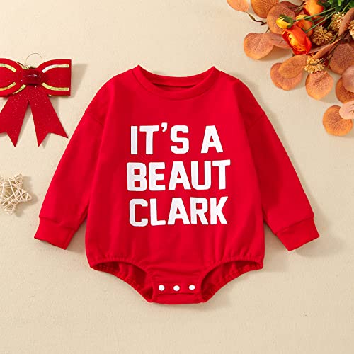 Lesimsam Baby Boy Girl Christmas Outfit Oversized Sweatshirt Romper Sweater Bubble Romper Bodysuit One Piece Outfit2