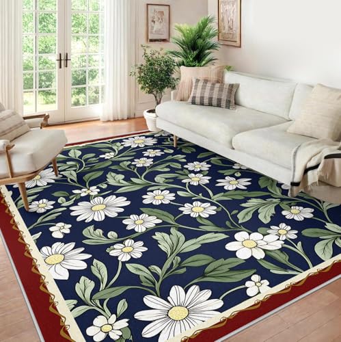 Tapis lavables machine bohèmes blooming flowers pour simplifier le nettoyage - 4