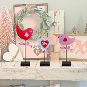 Valentines Day Wooden Sign Valentine's Day Gifts Home Office Table Top Decor Heart Centerpiece Decorations for Tiered Trays Shelf Coffee Bar Mantle Windowsill 3 Pieces Love Bird Valentines Day Wooden Sign Valentines Day Gifts Home Office Table Top Decor Heart Centerpiece Decorations for Tiered Trays Shelf Coffee Bar Mantle Windowsill 3 Pieces Love Bird