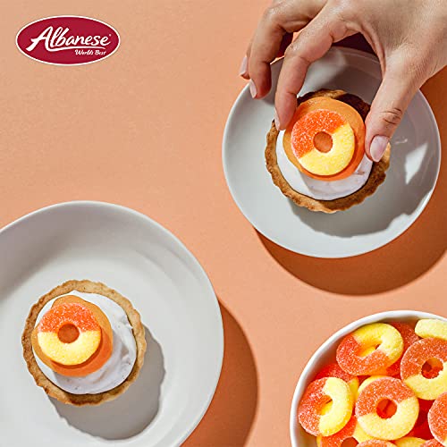 Albanese World's Best Gummi Peach Rings, 7Oz Bag Of Candy (Pack Of 12) #TOP6
