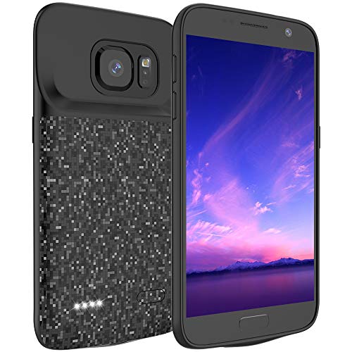 LOYTAL Battery Case for Samsung Galaxy S7, 4700mAh Rechargeable Extended Battery Charging Case, External Battery Charger Case, Backup Power Bank Case (New 5.1 inch Black)