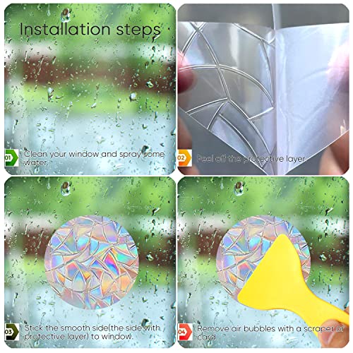 Image of Bee Window Clings for Bird Strikes - Anti-Collision Stickers - Glass Reminder Prism Decals - Avoid Birds Strikes - Decorate Your Glass Doors, JDFC-30