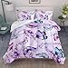 XYNHML Purple Lavender Butterfly Comforter Set for Girl Kid Adult Colorful Butterfly Pattern Bedding Set Aesthetics Butterflies Quilt Bed Set Full Size with 1 Comforter and 2 Pillowcases